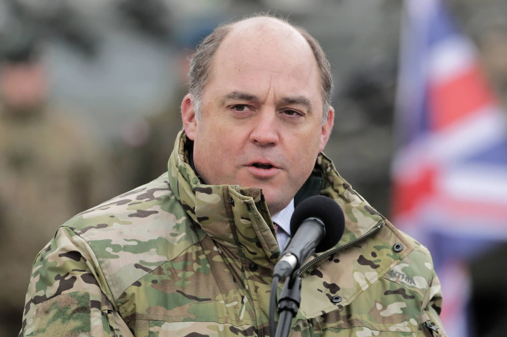 Former defence secretary Ben Wallace in Poland in 2021