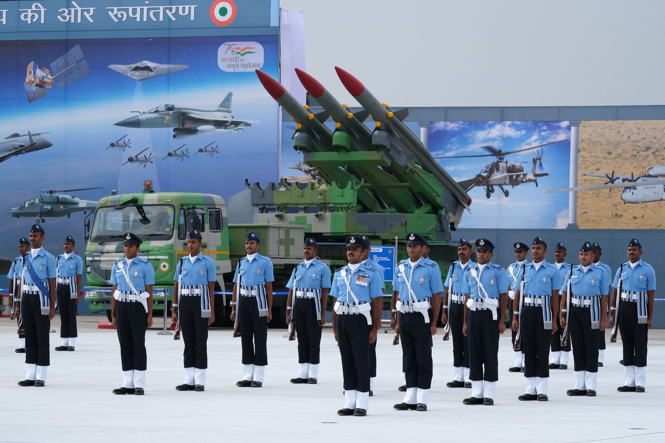 Indian Air Force personnel on parade 