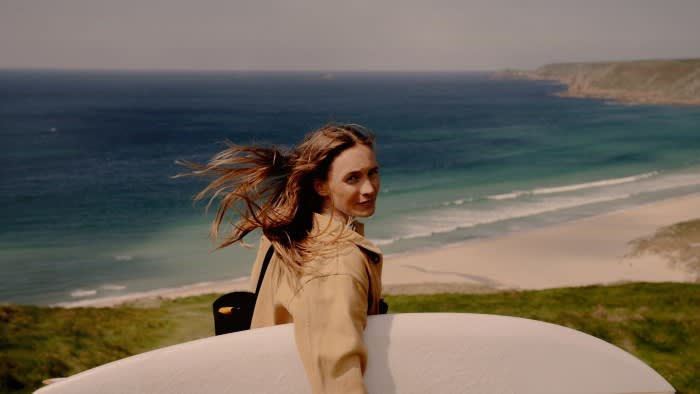 Holly Bendall at Sennen Beach in west Cornwall