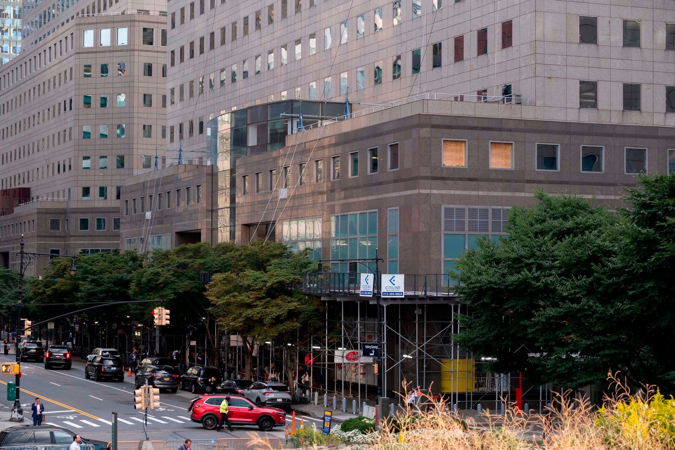 A view of 250 Vessey Street which houses Jane Street in Manhattan, New York