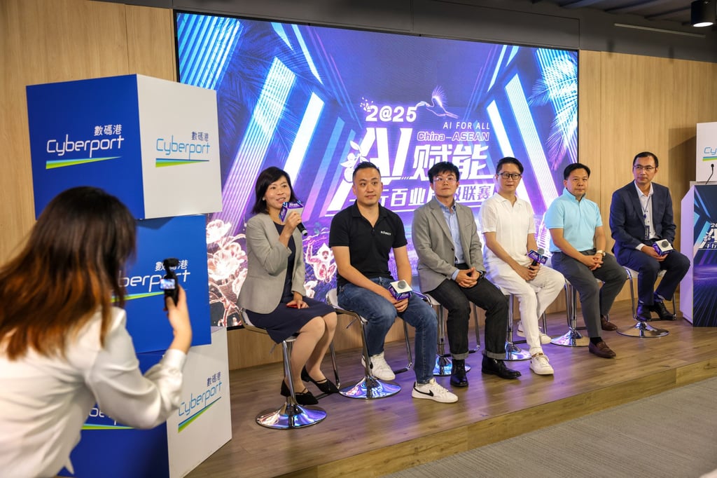 Start-up founders speak at the launch ceremony on Saturday. Photo: Nora Tam