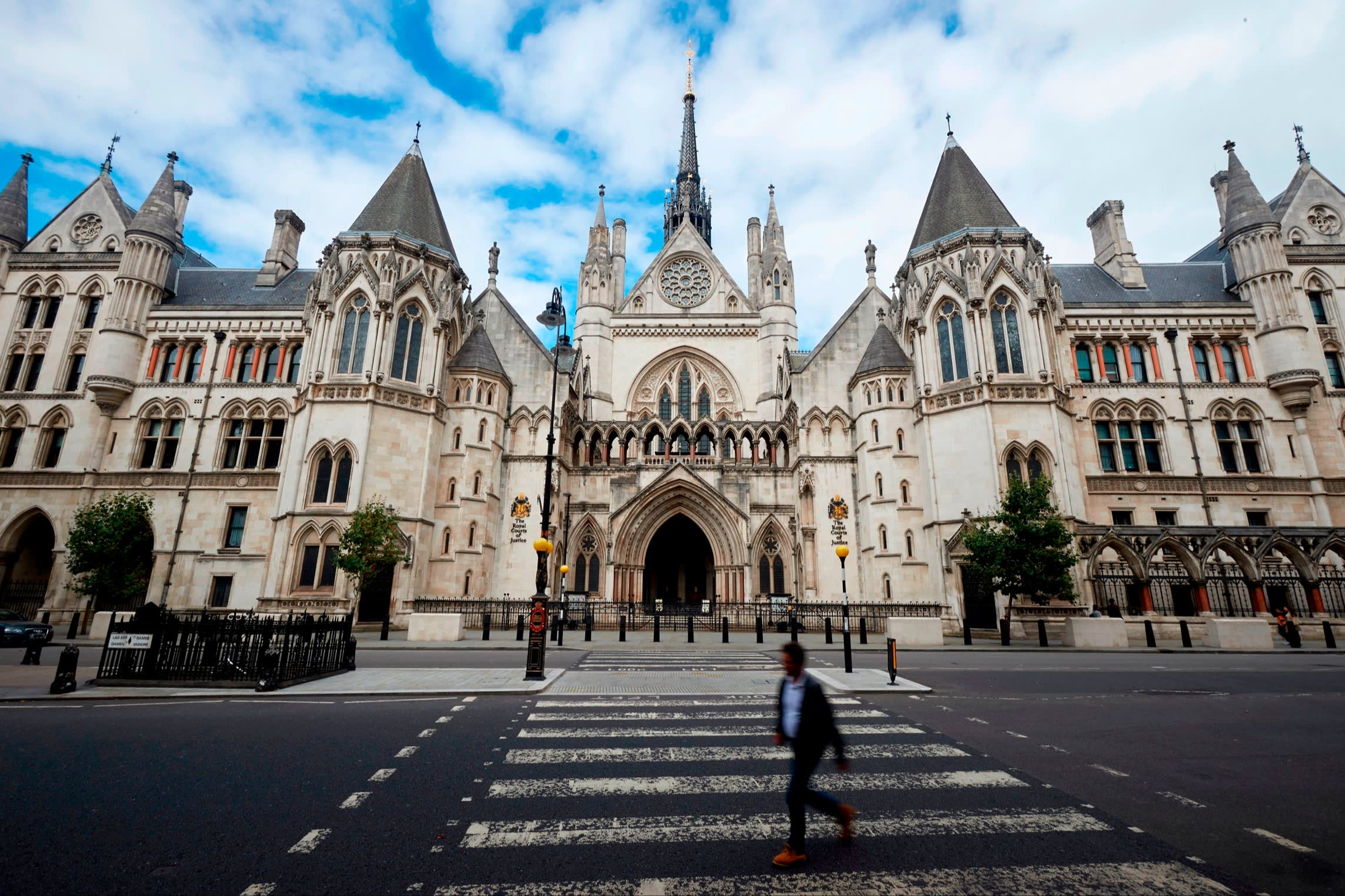 The front entrance to The Royal Courts of Justice