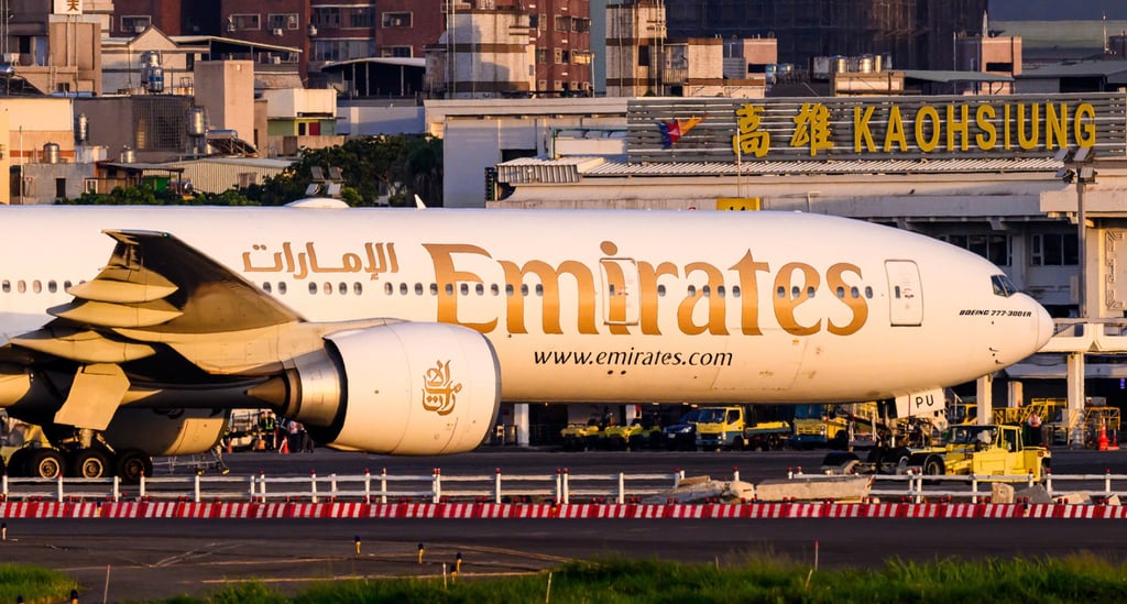 The flight was diverted to Kaohsiung International Airport in Taiwan on Monday. Photo: Handout The flight was diverted to Kaohsiung International Airport in Taiwan on Monday. Photo: Handout