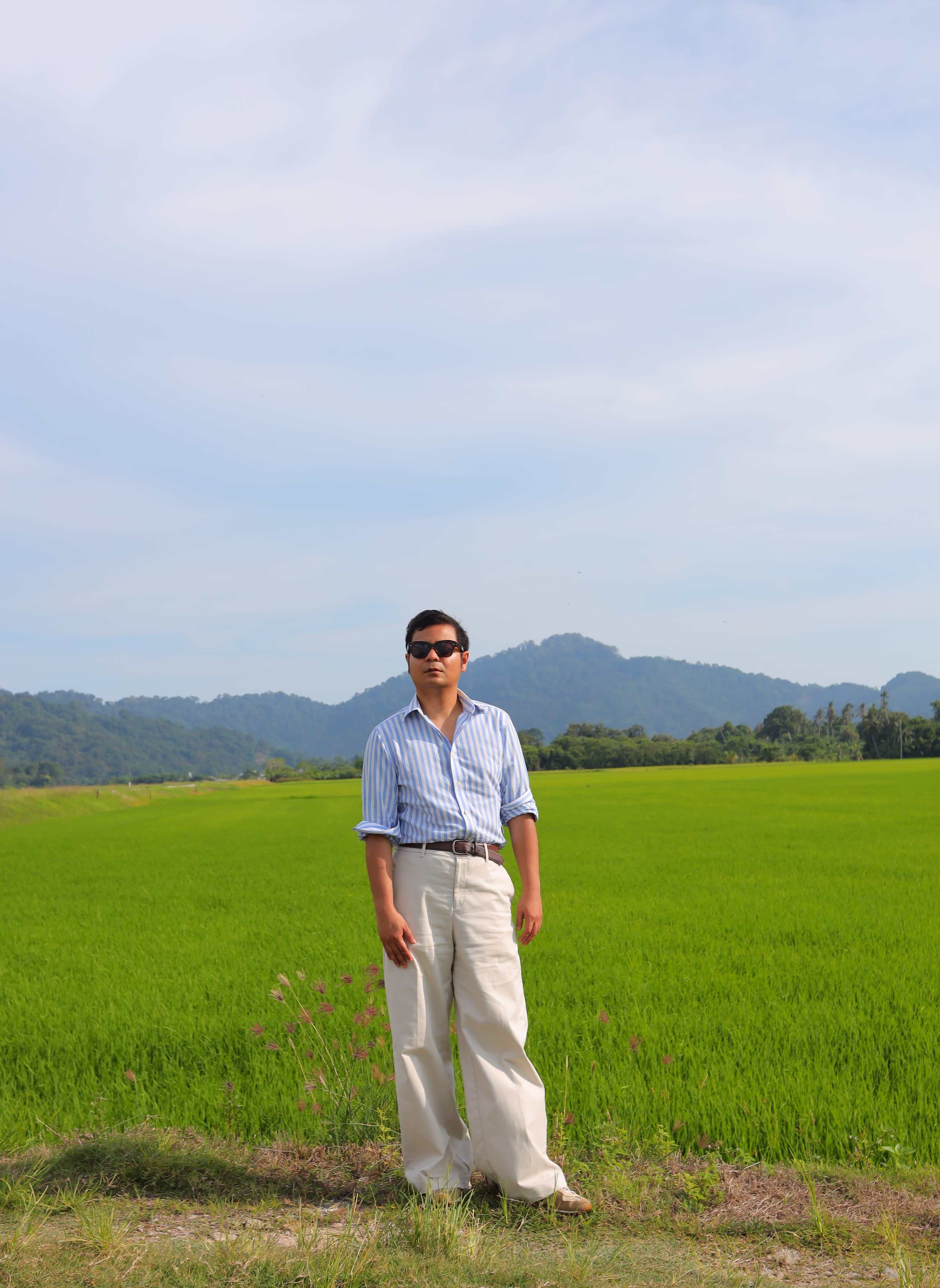 Saidi in a paddy field in Balik Pulau