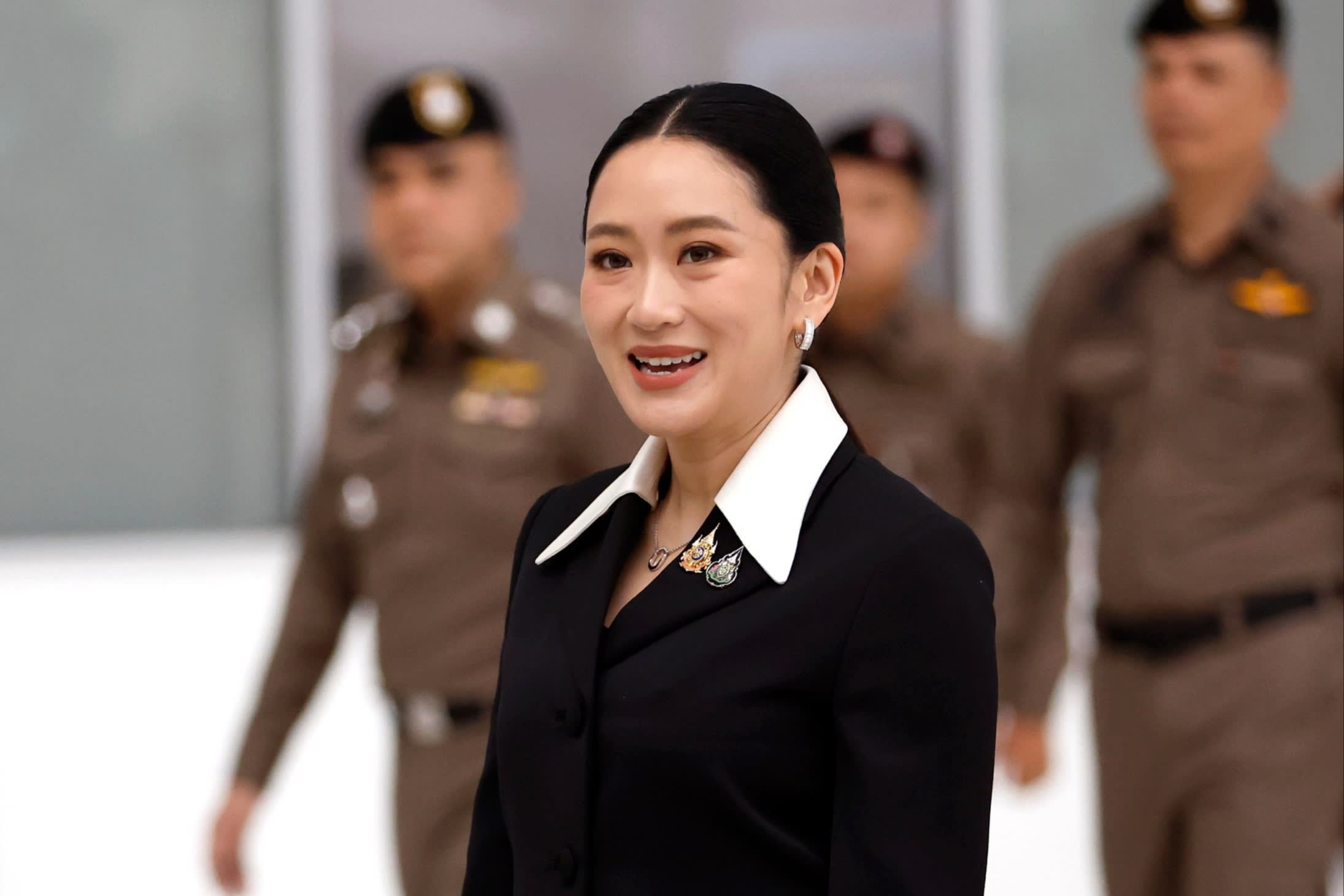 Suspended Thai Prime Minister Paetongtarn Shinawatra arrives to testify about a phone call with Cambodia’s Hun Sen at the constitutional court in Bangkok on Thursday