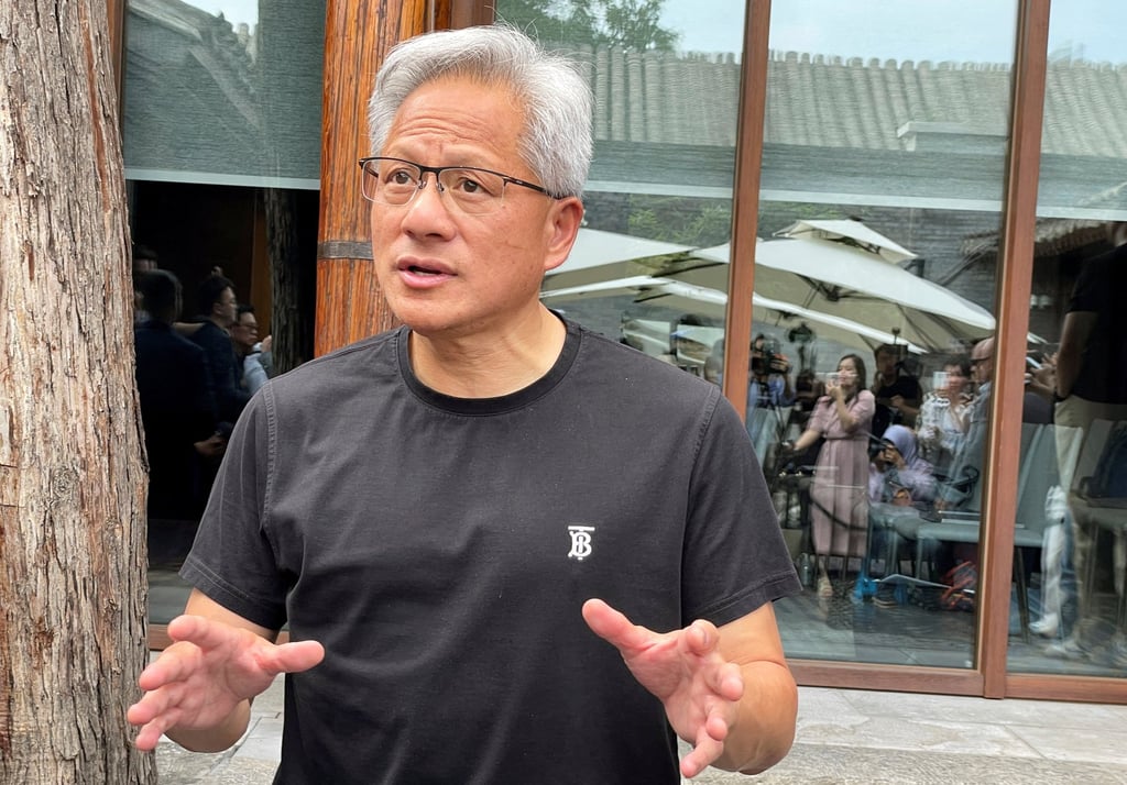 Nvidia CEO Jensen Huang speaks to the media in Beijing on July 16, 2025. Photo: Reuters Nvidia CEO Jensen Huang speaks to the media in Beijing on July 16, 2025. Photo: Reuters