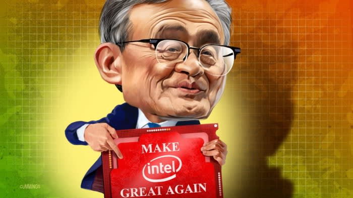 Joe Cummings illustration of Person in the News Lip-Bu Tan, Intel CEO
