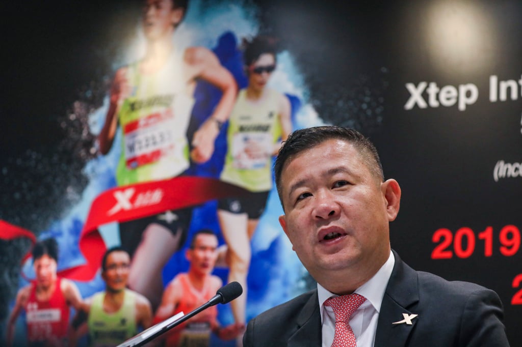 Ding Shuipo, Chairman and CEO of Xtep International Holdings Limited, during a press conference on May 6, 2019, in Hong Kong. Photo: Nora Tam Ding Shuipo, Chairman and CEO of Xtep International Holdings Limited, during a press conference on May 6, 2019, in Hong Kong. Photo: Nora Tam