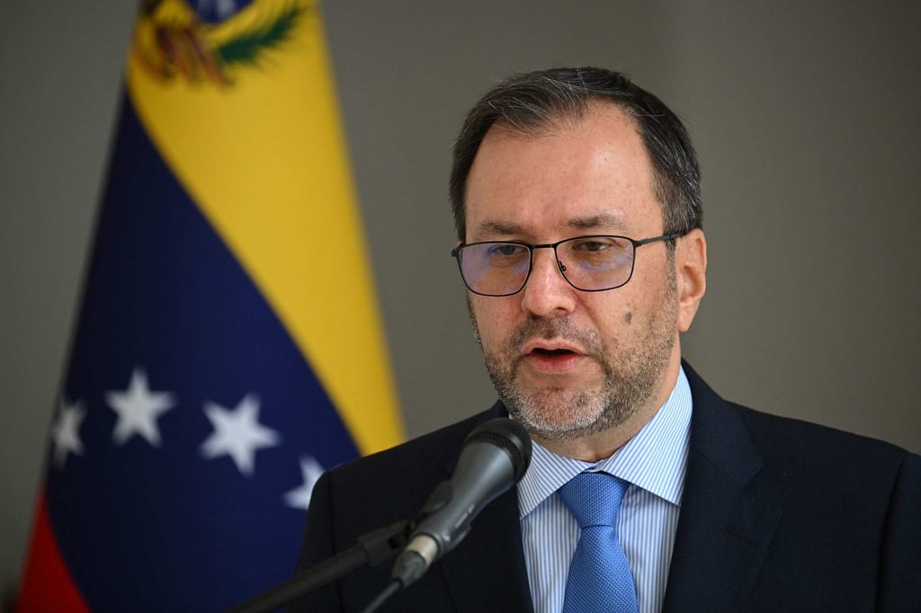 Venezuelan Foreign Minister Yván Gil speaks during a press conference at the Ministry of Foreign Affairs in Caracas on September 13. Photo: AFP