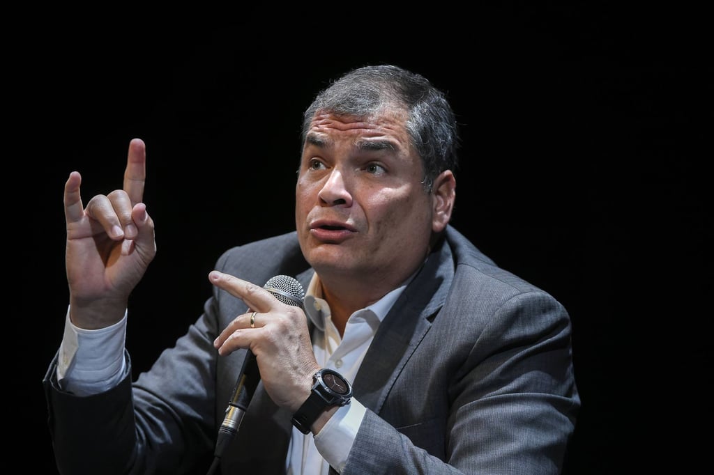 Former Ecuadorian president Rafael Correa at a meeting in Brussels in 2018. Photo: AFP