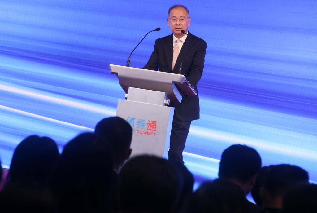 Hong Kong Monetary Authority chief executive Eddie Yue Wai-man speaks at the Bond Connect Anniversary Summit on July 8, 2025. Photo: Jonathan Wong