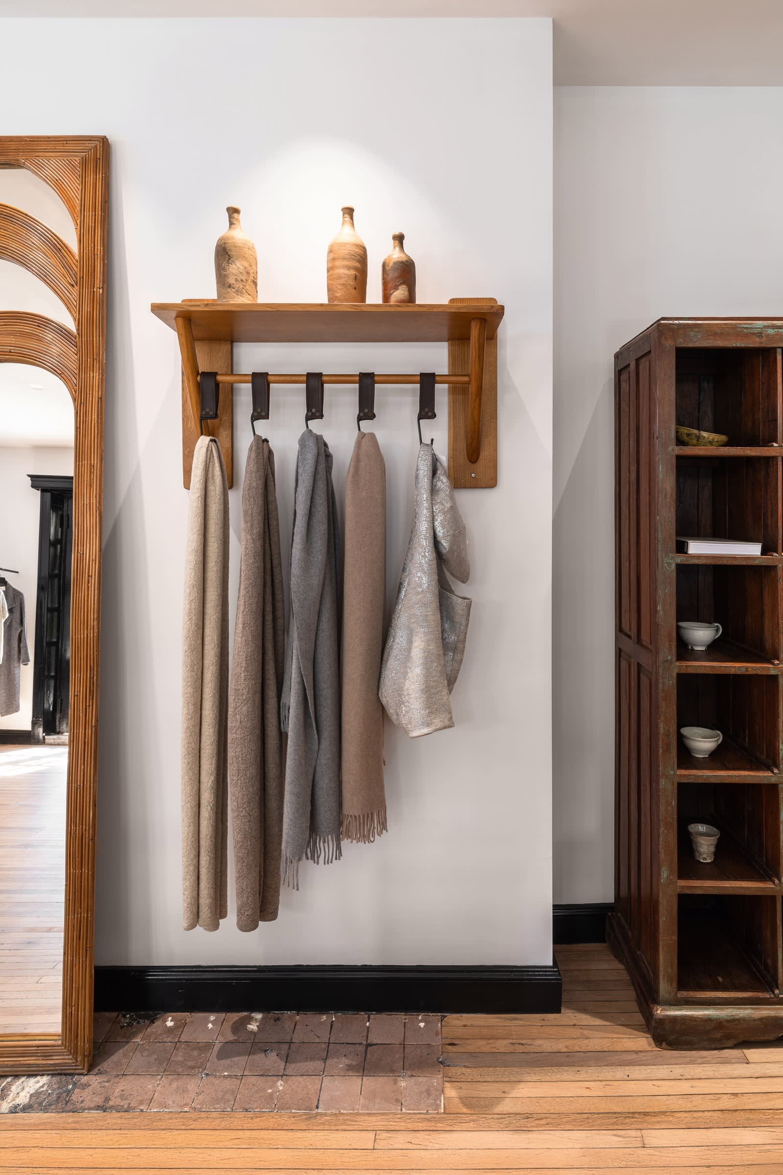 The womenswear collection room with pieces from local and global labels and various ceramics