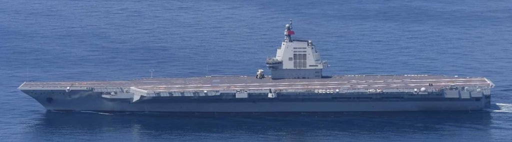 The Fujian was spotted sailing in the East China Sea on Thursday. Photo: Japanese Ministry of Defence