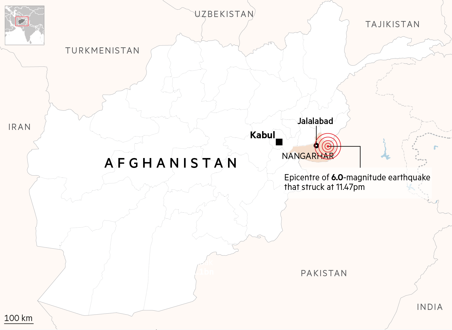 Afghanistan earthquake map
