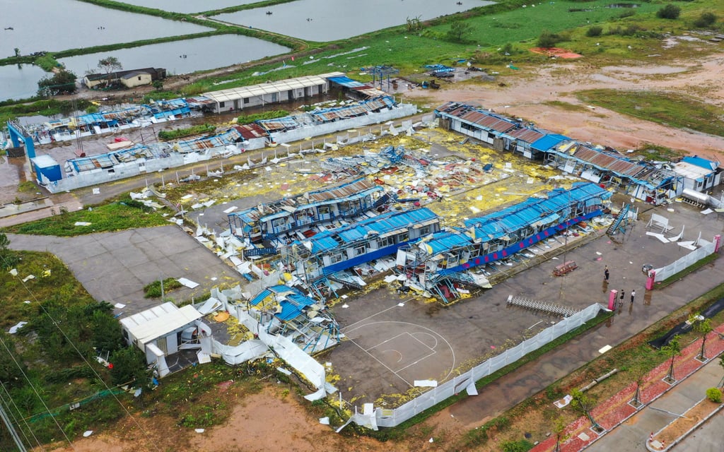 The remains of an industrial estate in Yangjiang hit by of Super Typhoon Ragasa. Photo: AFP The remains of an industrial estate in Yangjiang hit by of Super Typhoon Ragasa. Photo: AFP