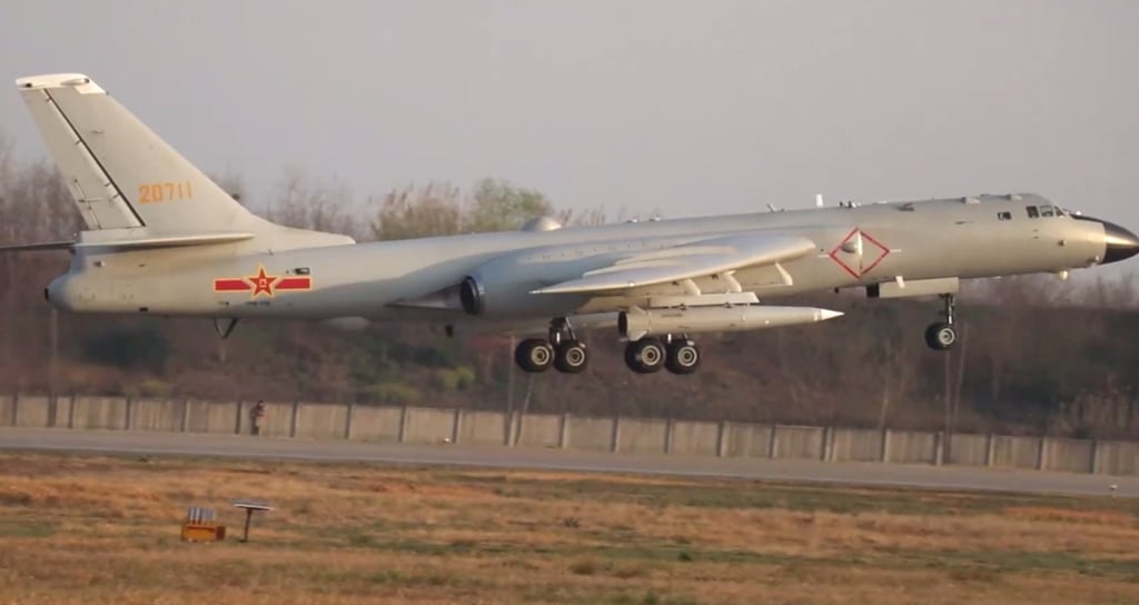An undated image of a YJ-21, an advanced hypersonic anti-ship ballistic missile, seen under a Chinese H-6K bomber in a People’s Liberation Army drill. Photo: Handout