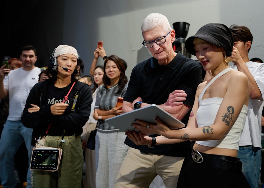 Apple CEO Tim Cook in Shanghai earlier this week. Photo Handout