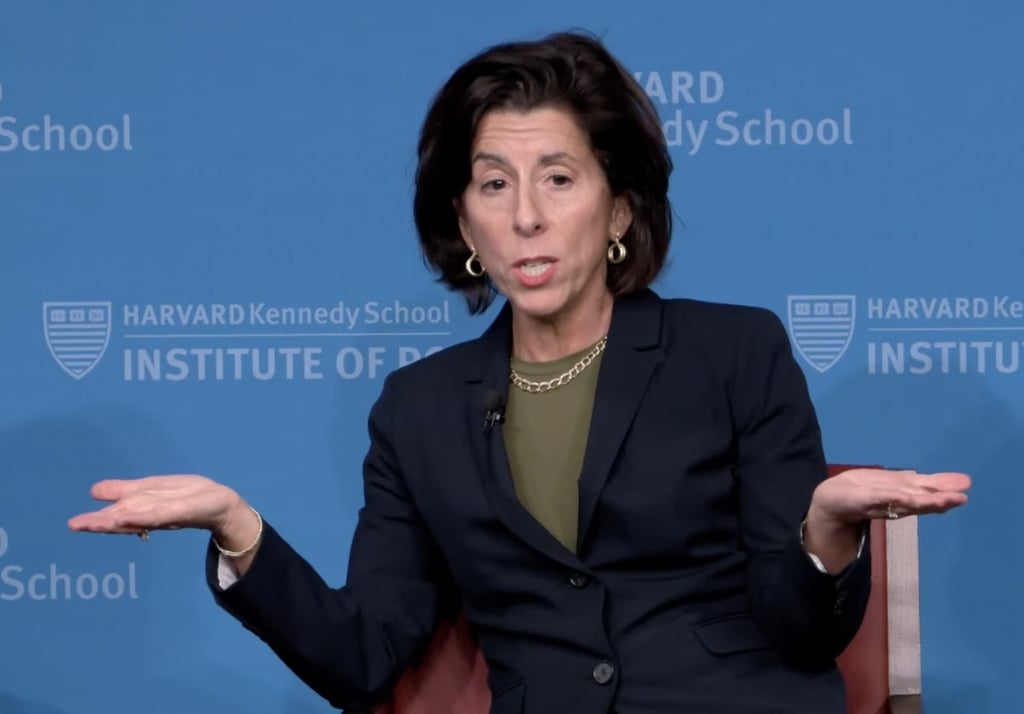 Former US Commerce Secretary during a talk at the Harvard Kennedy School on Tuesday. Photo: YouTube Former US Commerce Secretary during a talk at the Harvard Kennedy School on Tuesday. Photo: YouTube