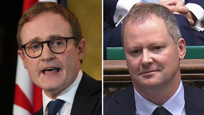 Conservative MPs Tom Tugendhat, left, and Neil O’Brien