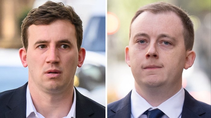 Christopher Cash, left, and Christopher Berry, right, both shown in close-up wearing suits outdoors.