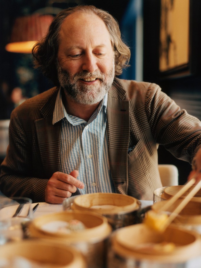 The author eating dim sum at Man Wah