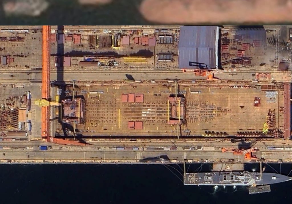 Satellite images of the shipyard are being closely watched for signs of progress. Photo: Handout