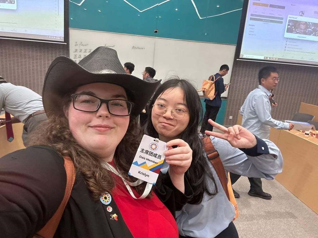 Krislyn Massey wears a cowboy hat to show off her Texas pride at Xian Jiaotong-Liverpool University in Suzhou, China. Photo: Krislyn Massey Krislyn Massey wears a cowboy hat to show off her Texas pride at Xian Jiaotong-Liverpool University in Suzhou, China. Photo: Krislyn Massey