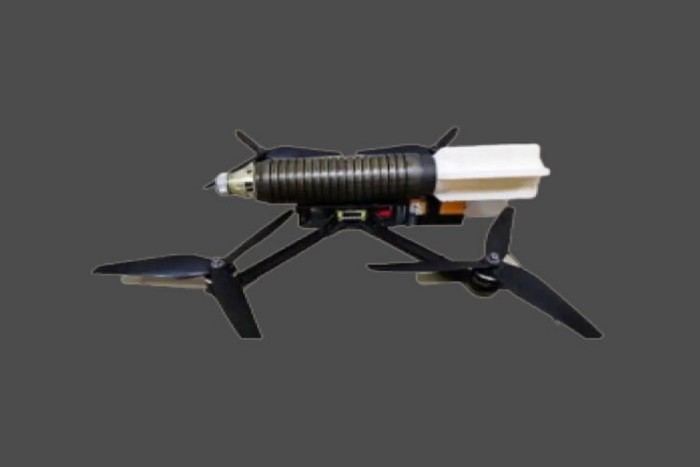 A VT-40 drone mounted with an explosive payload.