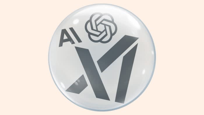 The logos of OpenAI, Anthropic and xAI appear together inside a translucent bubble