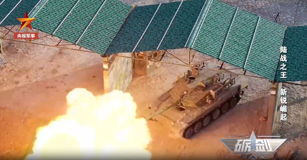 The tank was shown being put through its paces, including a live-fire exercise. Photo: CCTV