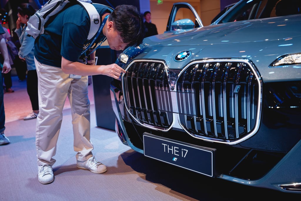 BMW’s i7 model on display during the Shanghai Auto Show on April 25, 2025. Photo: EPA-EFE