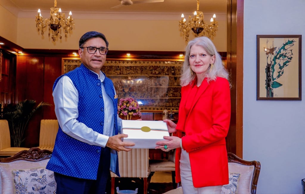 Indian Foreign Secretary Vikram Misri and US Under Secretary of State for Political Affairs Allison Hooker at a meeting last week in New Delhi. Photo: Handout Indian Foreign Secretary Vikram Misri and US Under Secretary of State for Political Affairs Allison Hooker at a meeting last week in New Delhi. Photo: Handout