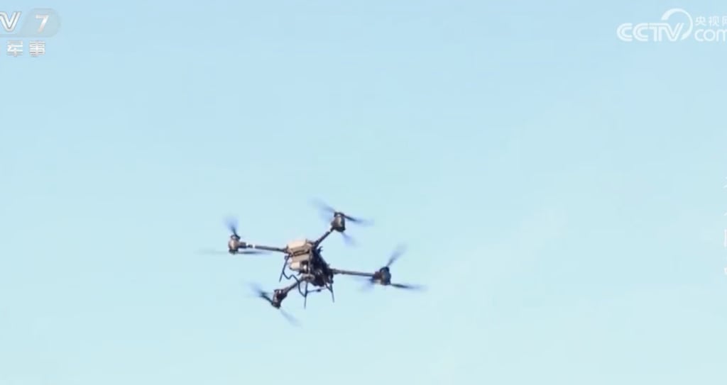The drones can divide tasks between themselves, according to the CCTV report. Photo: CCTV The drones can divide tasks between themselves, according to the CCTV report. Photo: CCTV