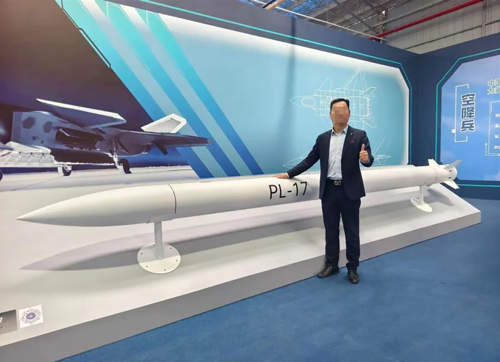 Photo circulating on Chinese social media appears to show full-size PL-17 missile or a mock-up. Photo: Weixin