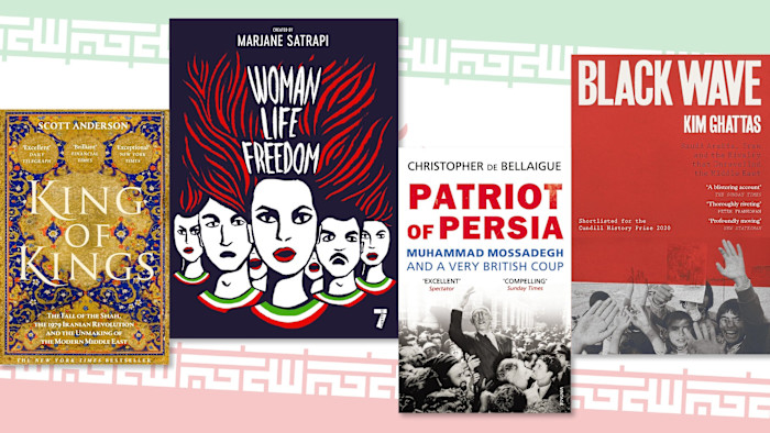 A row of four book covers.