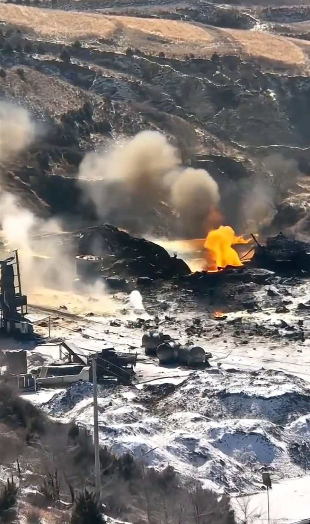 The blast took place in a mountainous site in a former mining area. Photo: Weibo