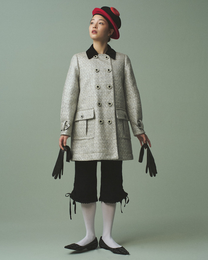 Suzu Hirose wears Louis Vuitton wool/silk coat, £5,600. Haute Mode Hirata wool hat, £322. Pantaloons, tights, gloves and shoes, all stylist’s own