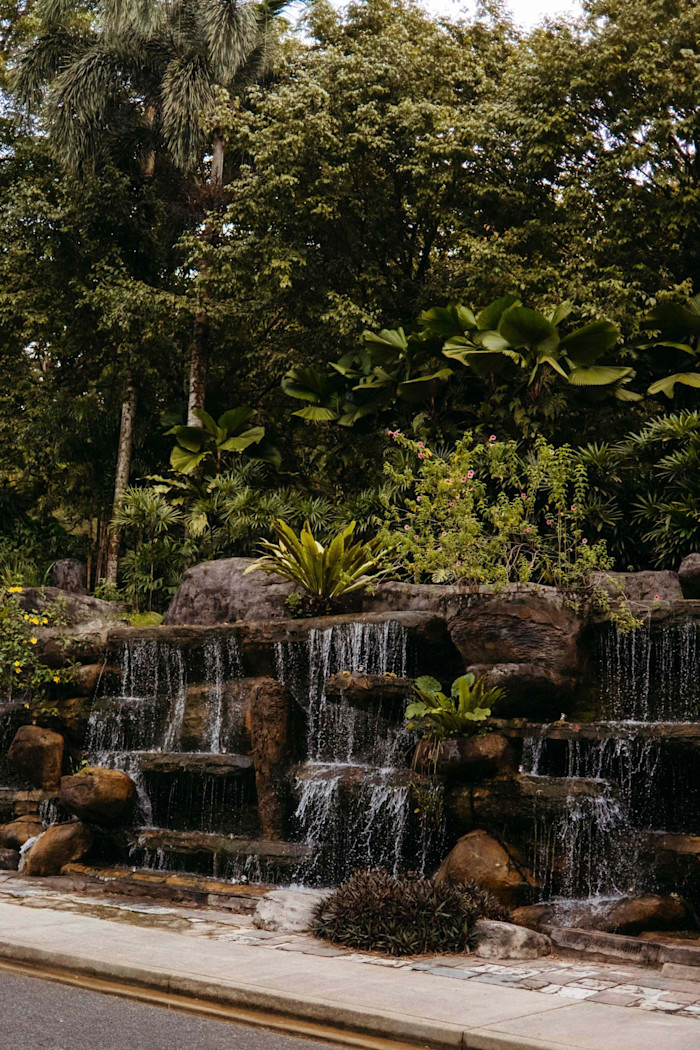 A waterfall in the Perdana Botanical Garden, the the oldest public park in Kuala Lumpur