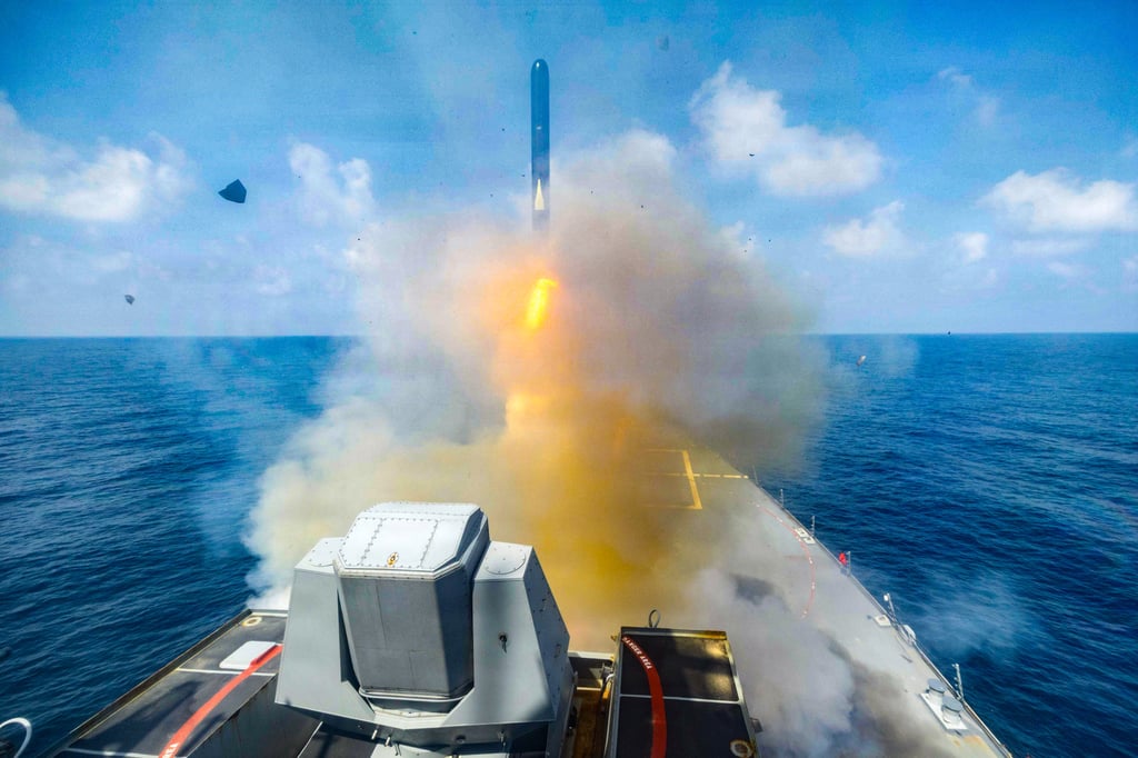 Arleigh Burke-class guided-missile destroyer USS Spruance (DDG 111) fires a Tomahawk Land Attack Missile (TLAM) in Operation Epic Fury on Saturday. Photo: Handout Arleigh Burke-class guided-missile destroyer USS Spruance (DDG 111) fires a Tomahawk Land Attack Missile (TLAM) in Operation Epic Fury on Saturday. Photo: Handout