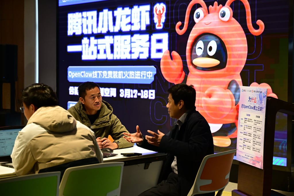 Tencent holds an “OpenClaw one-stop service day” in Hefei, Anhui province. Photo: Xinhua