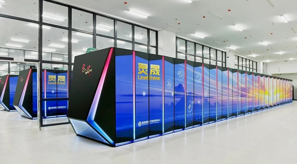The LineShine supercomputer at the National Supercomputing Centre in Shenzhen. Photo: National Supercomputing Centre in Shenzhen The LineShine supercomputer at the National Supercomputing Centre in Shenzhen. Photo: National Supercomputing Centre in Shenzhen
