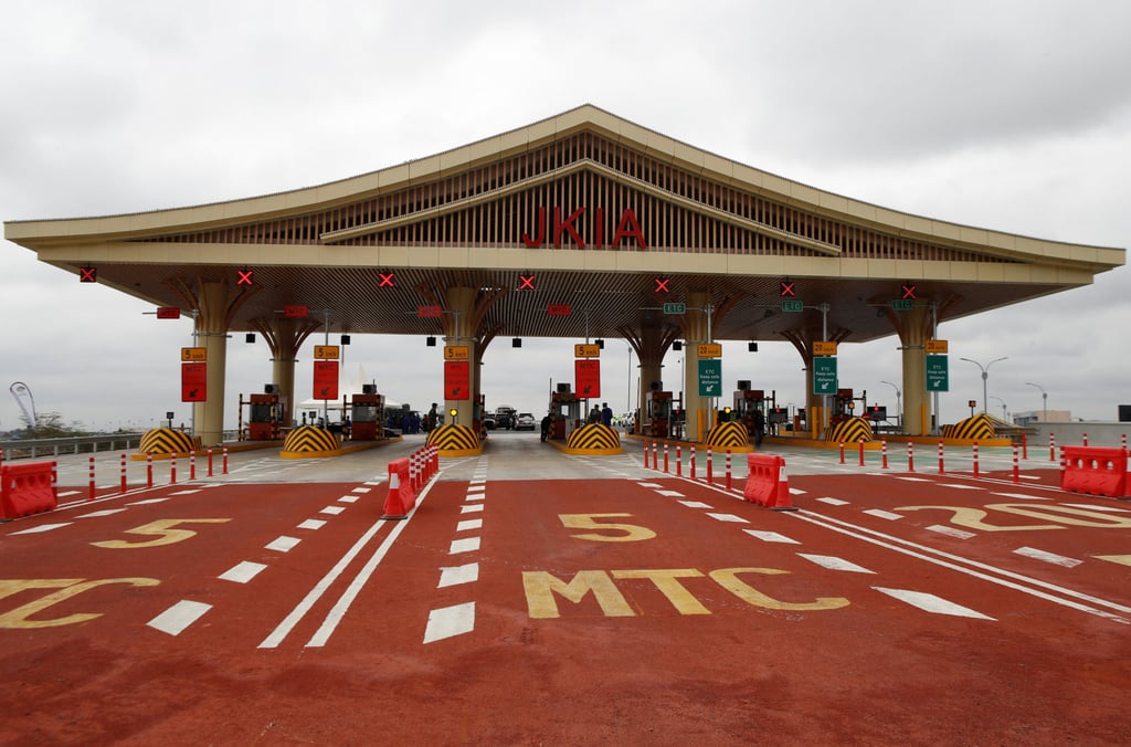 The Jomo Kenyatta International Airport toll station on the Nairobi Expressway, built under a public-private partnership between Kenya and the China Road and Bridge Corporation. Photo: Reuters